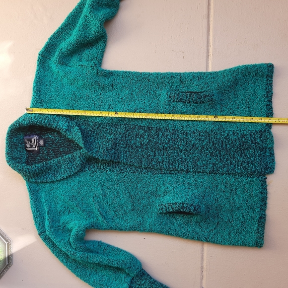 Vintage Monto Par Le Chois Sweater Jacket Size S-M Chunky Knit Puff Sleeve - Picture 9 of 14